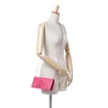 Miniatyrbild 8 av 8: Pre-owned LOEWE Anagram Nappa Bow Tie Clutch with Chain Pink