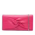 Miniatyrbild 1 av 8: Pre-owned LOEWE Anagram Nappa Bow Tie Clutch with Chain Pink