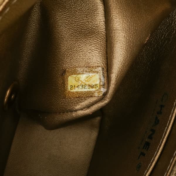 Pre-owned Chanel Mini Square Classic Caviar Single Flap Gold