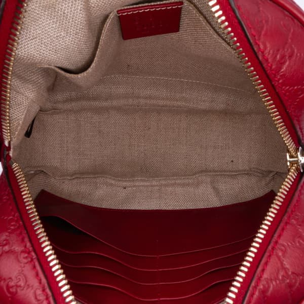 Pre-owned Gucci Microguccissima Bree Crossbody Red