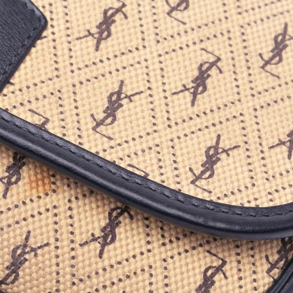 Pre-owned Saint Laurent Small Canvas Monogram All Over Crossbody Brown