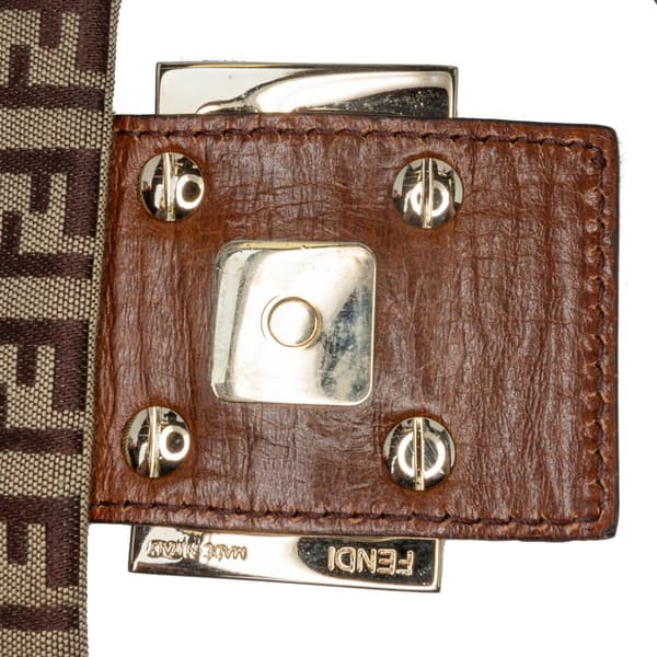Pre-owned Fendi Zucchino Canvas Crossbody Brown