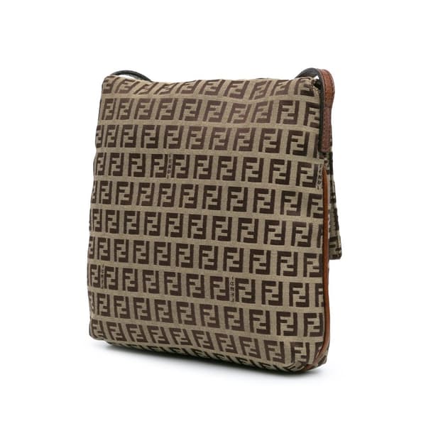 Pre-owned Fendi Zucchino Canvas Crossbody Brown