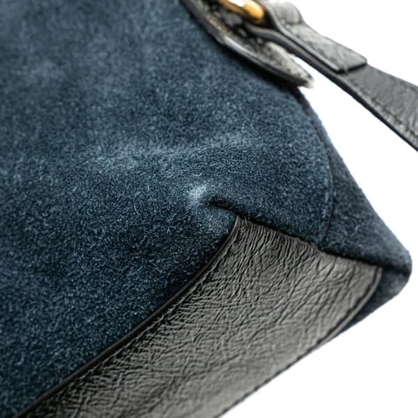 Pre-owned Gucci Small Ophidia Suede Dome Crossbody Blue