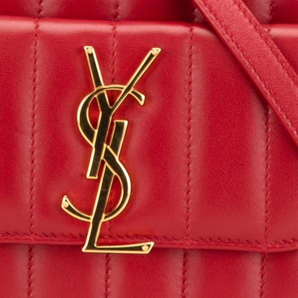 Pre-owned Saint Laurent Toy Lambskin Vicky Crossbody Red