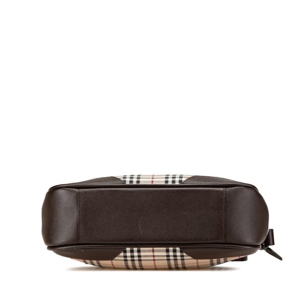 Pre-owned Burberry House Check Canvas Crossbody Brown