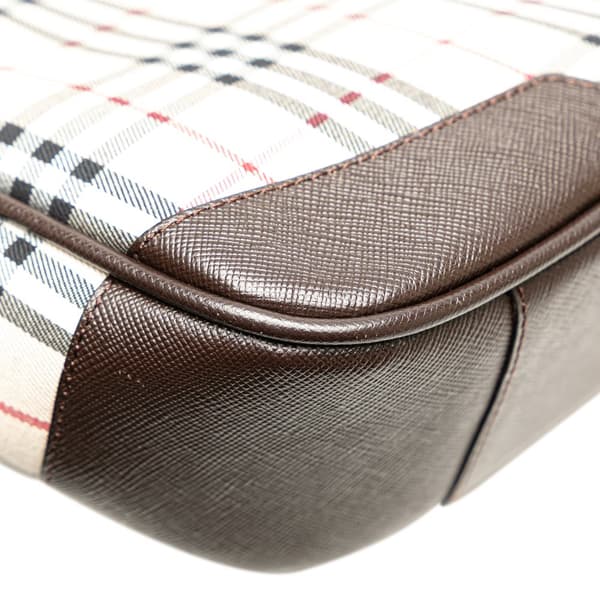 Pre-owned Burberry House Check Canvas Crossbody Brown