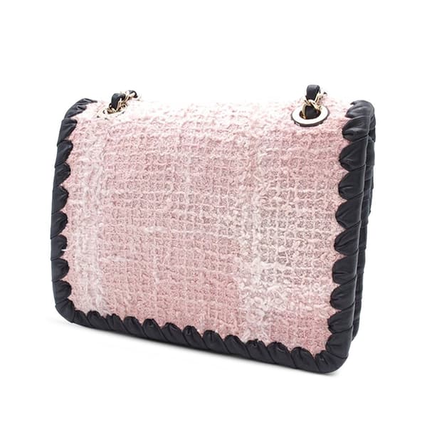 Pre-owned Chanel Mini Tweed My Own Frame Flap Pink