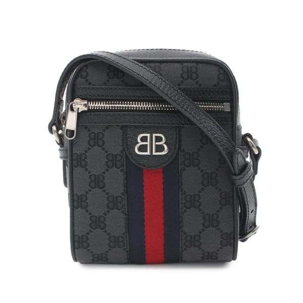 Pre-owned Balenciaga The Hacker Project Mini BB Supreme Web Ophidia Crossbody Black