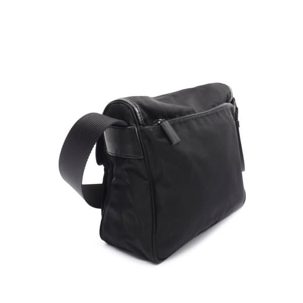 Pre-owned Prada Tessuto Buckle Messenger Bag Black