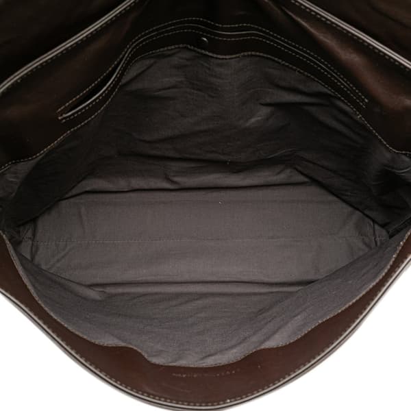 Pre-owned Bottega Veneta Leather Intrecciato Flap Crossbody Brown