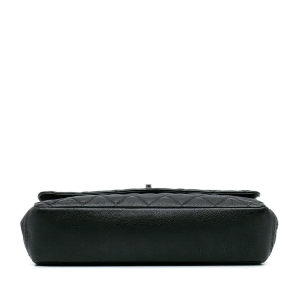 Pre-owned Chanel Quilted Iridescent Caviar Lady Pearly Flap Black