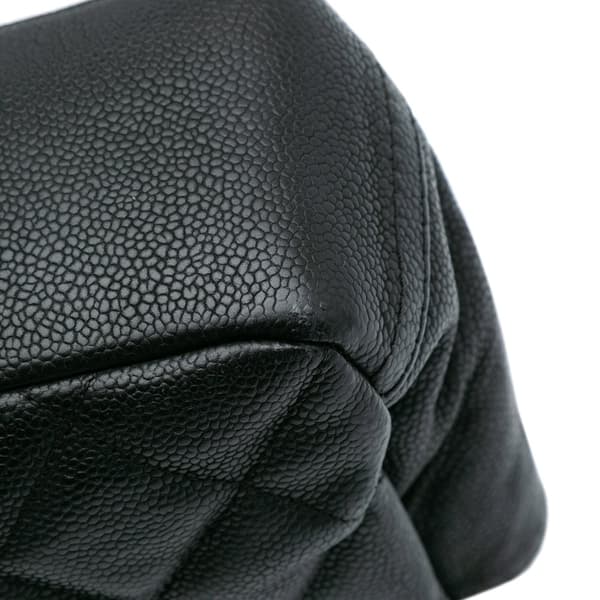 Pre-owned Chanel Quilted Iridescent Caviar Lady Pearly Flap Black