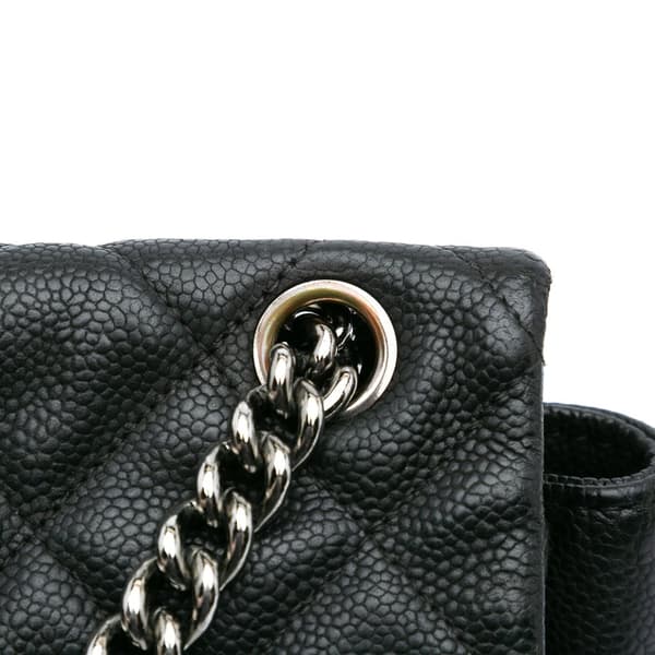 Pre-owned Chanel Quilted Iridescent Caviar Lady Pearly Flap Black