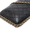 Pikkukuva 8 / 9: Pre-owned Chanel Quilted Lambskin Studded Chain Around Clutch with Chain Black