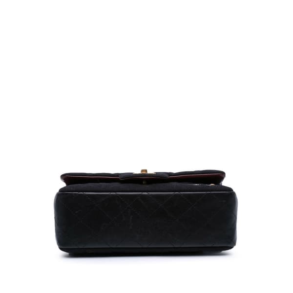 Pre-owned Chanel Mini Rectangular Classic Jersey Sailor Single Flap Blue