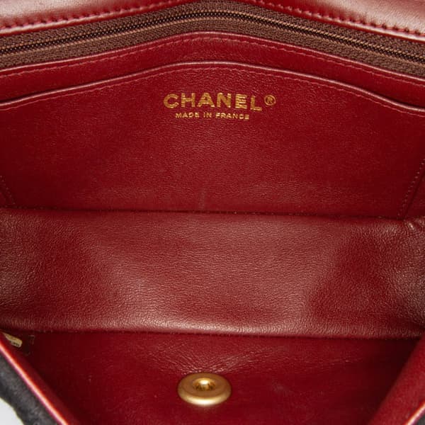 Pre-owned Chanel Mini Rectangular Classic Jersey Sailor Single Flap Blue