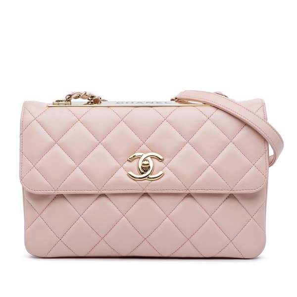 Pre-owned Chanel Quilted Lambskin Trendy CC Flap Pink