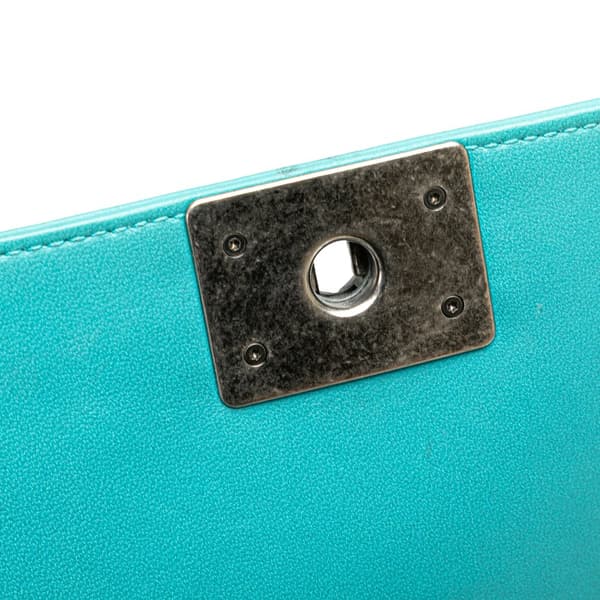 Pre-owned Chanel Old Medium Quilted Lambskin Boy Flap Blue