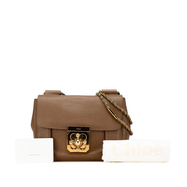 Pre-owned Chloé Small Leather Elsie Crossbody Brown