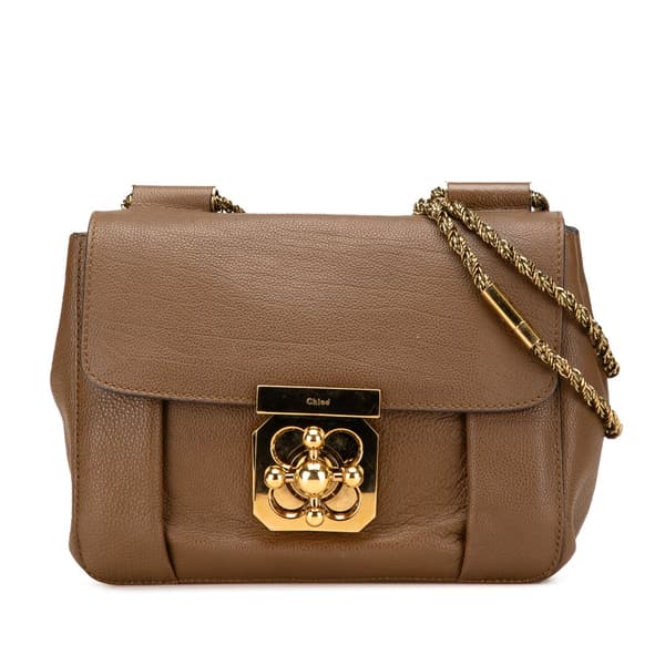 Pre-owned Chloé Small Leather Elsie Crossbody Brown