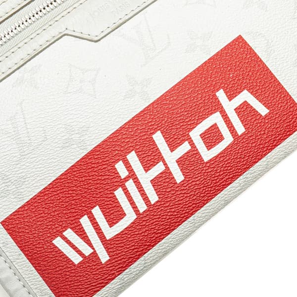 Pre-owned Louis Vuitton Monogram Antartica Double Flat Messenger Gray