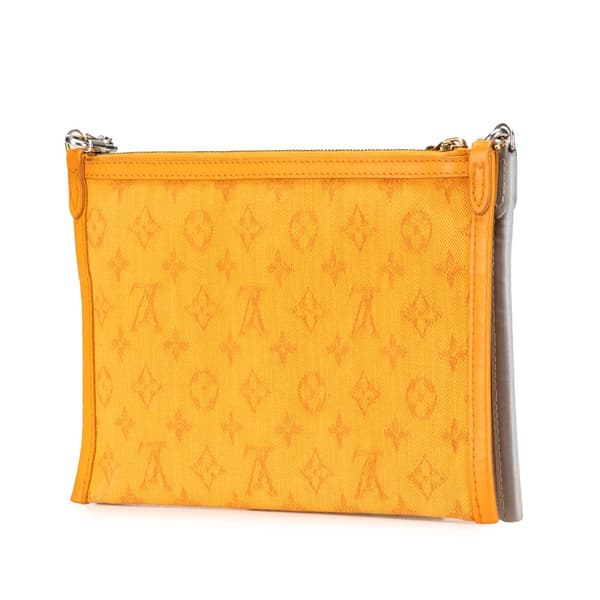 Pre-owned Louis Vuitton Monogram Antartica Double Flat Messenger Gray