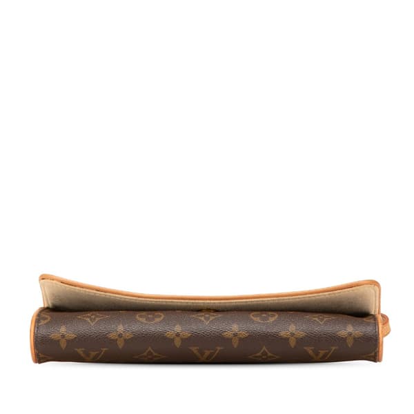 Pre-owned Louis Vuitton Monogram Pochette Twin GM Brown