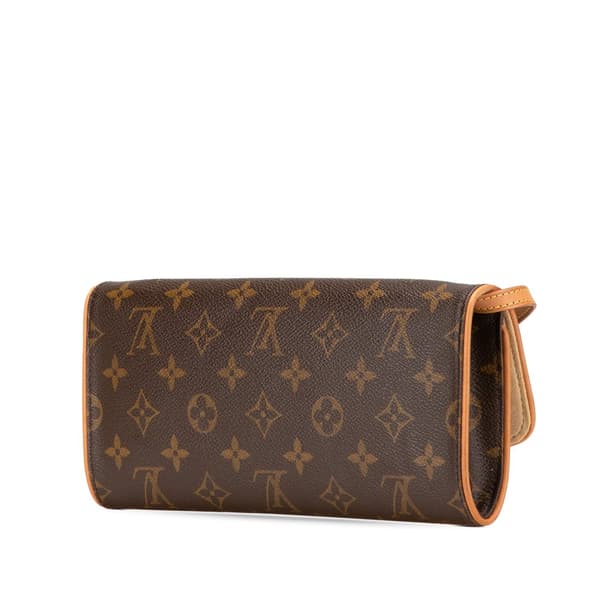 Pre-owned Louis Vuitton Monogram Pochette Twin GM Brown
