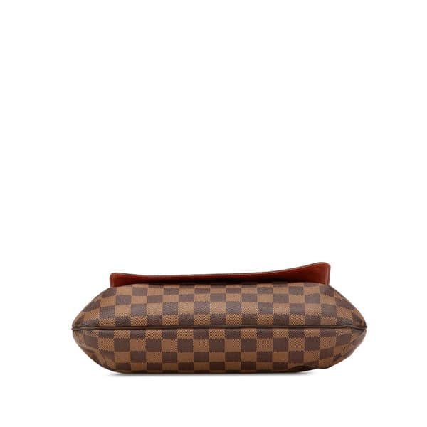 Pre-owned Louis Vuitton Damier Ebene Musette Salsa GM Brown