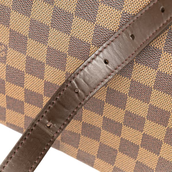 Pre-owned Louis Vuitton Damier Ebene Musette Salsa GM Brown