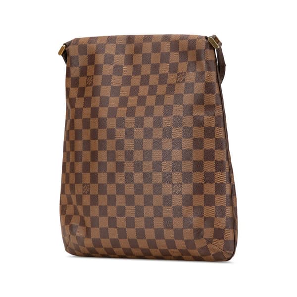 Pre-owned Louis Vuitton Damier Ebene Musette Salsa GM Brown
