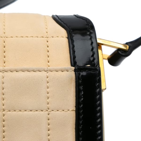Pre-owned Saint Laurent Medium Quilted Suede Monogram Solferino Crossbody Brown
