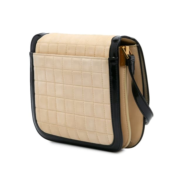 Pre-owned Saint Laurent Medium Quilted Suede Monogram Solferino Crossbody Brown