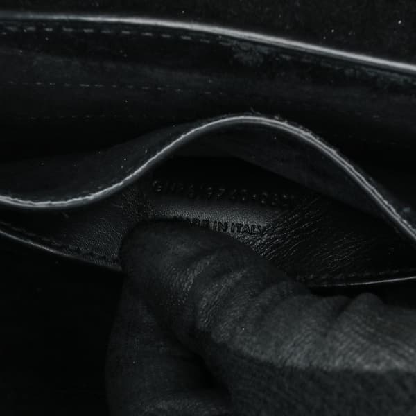 Pre-owned Saint Laurent Small Croc Embossed Monogram Kaia Crossbody Black