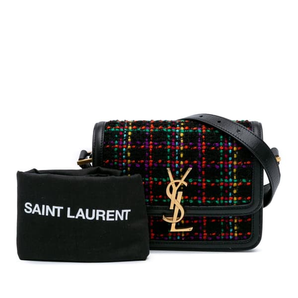 Pre-owned Saint Laurent Small Tweed Solferino Crossbody Black