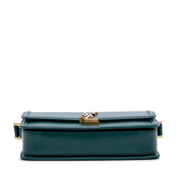 Pre-owned Saint Laurent Medium Leather Solferino Satchel In Box Green
