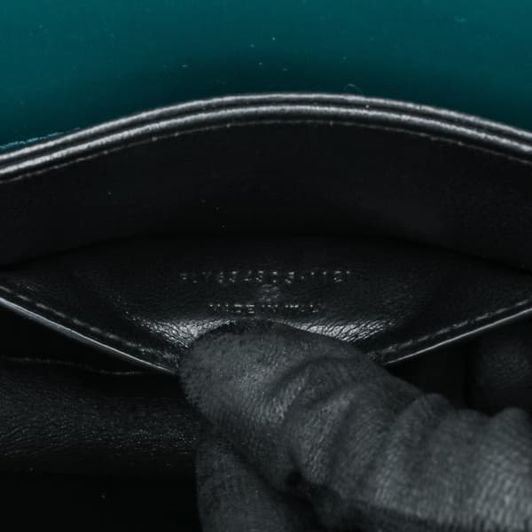 Pre-owned Saint Laurent Medium Leather Solferino Satchel In Box Green