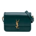 Miniatyrbild 1 av 10: Pre-owned Saint Laurent Medium Leather Solferino Satchel In Box Green