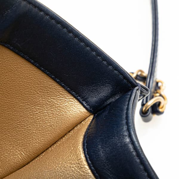 Pre-owned Chanel Medium Quilted Calfskin Octagon CC Clasp Flap Blue