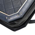 Miniatyrbild 10 av 10: Pre-owned Chanel Medium Quilted Calfskin Octagon CC Clasp Flap Blue