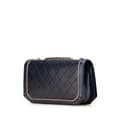 Miniatyrbild 2 av 10: Pre-owned Chanel Medium Quilted Calfskin Octagon CC Clasp Flap Blue