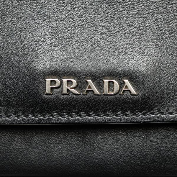 Pre-owned Prada Soft Calf Chain Crossbody Black