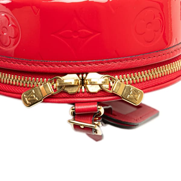 Pre-owned Louis Vuitton Monogram Vernis Mini Boite Chapeau Souple Red