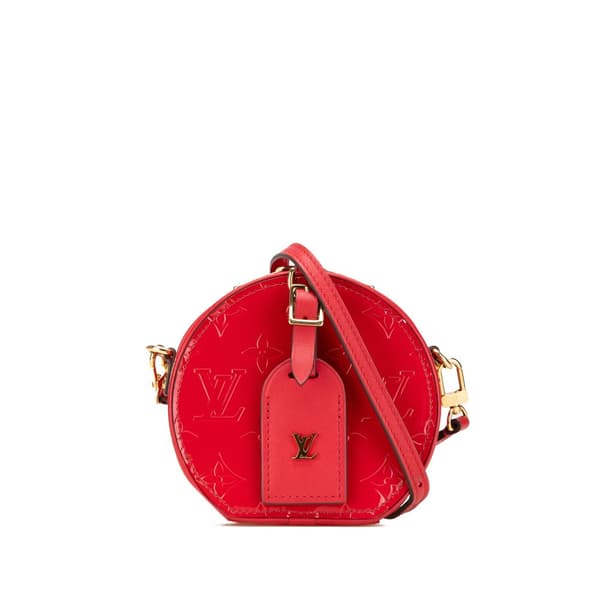 Pre-owned Louis Vuitton Monogram Vernis Mini Boite Chapeau Souple Red