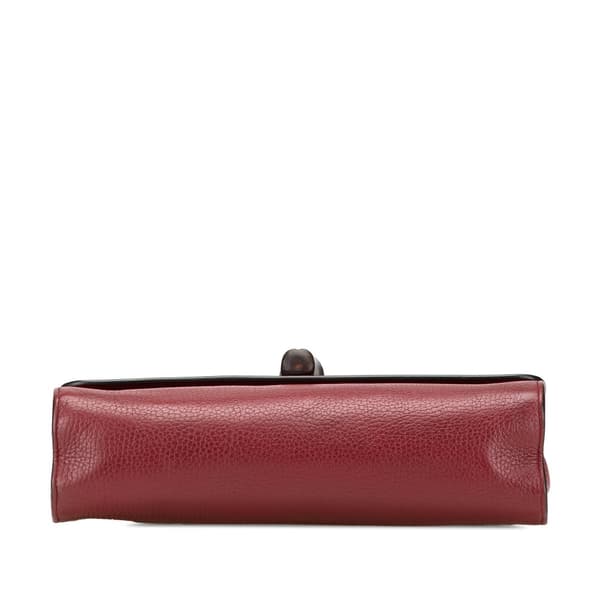 Pre-owned Gucci Medium Leather Miss Bamboo Crossbody Red
