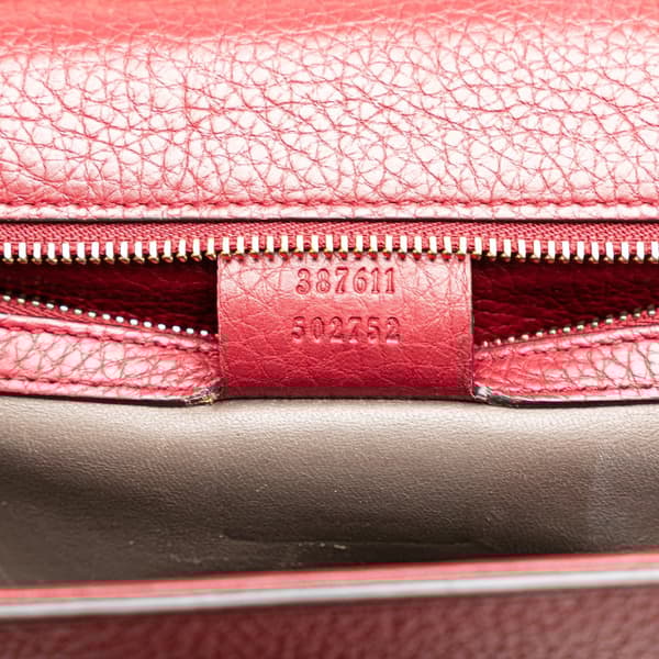 Pre-owned Gucci Medium Leather Miss Bamboo Crossbody Red