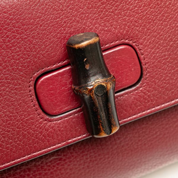 Pre-owned Gucci Medium Leather Miss Bamboo Crossbody Red