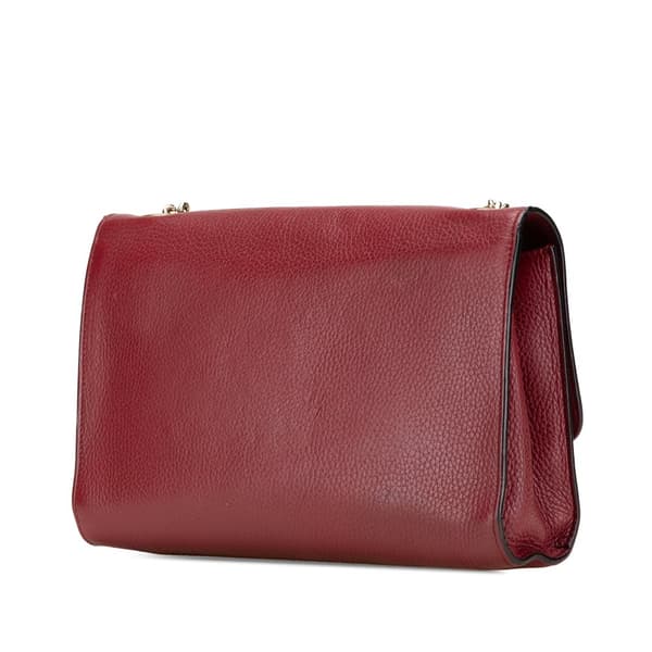 Pre-owned Gucci Medium Leather Miss Bamboo Crossbody Red