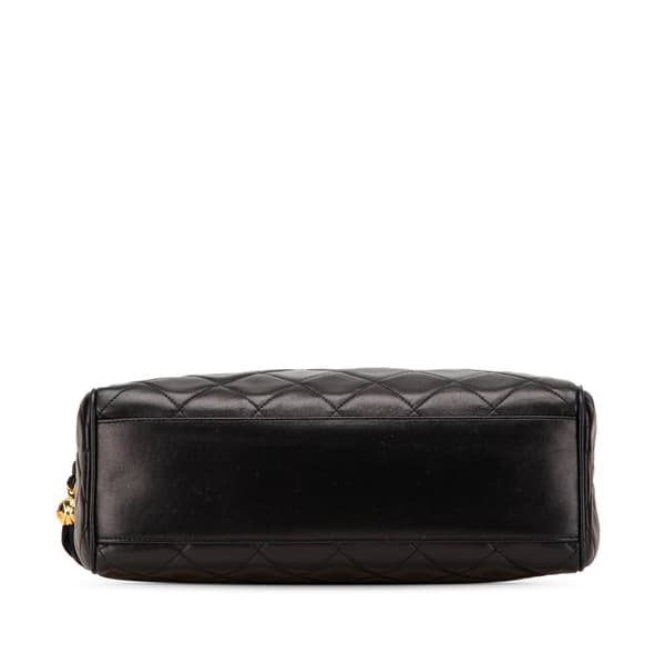 Pre-owned Chanel CC Quilted Lambskin Tassel Crossbody Black